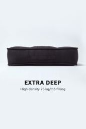 Homescapes Faux Suede Armchair Booster Cushion in Black - Size: 50 cm x 50 cm - thumbnail 3