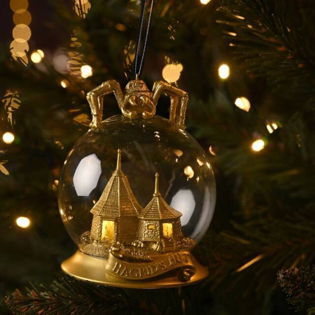 Warner Bros Harry Potter Alumni LED Collectable Bauble - Hagrid's Hut in Gold - image 1