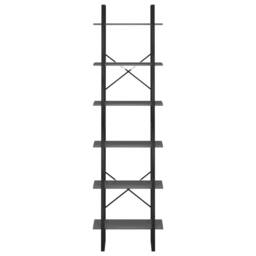 Berkfield Home Storage Shelf Grey 60x30x210 cm Engineered Wood - Size: 60 x 30 x 210 cm - thumbnail 5