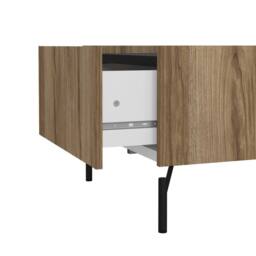 Wyld Haus Hillerod Natural Oak & Black Coffee Table with 2 Drawers in Brown - thumbnail 8