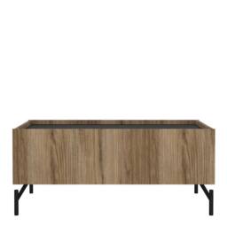 Wyld Haus Hillerod Natural Oak & Black Coffee Table with 2 Drawers in Brown - thumbnail 3
