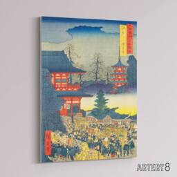 "Artery8 Asakusa Fair Edo Province Canvas Japanese Wall Art in Blue - Size: W18"" x H24""" - thumbnail 2