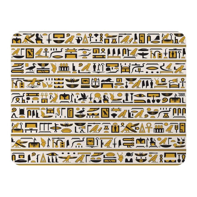 Benjamin Tate Design Ancient Egyptian Hieroglyphs Blanket in Natural - Size: 120 cm x 150 cm - image 1