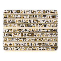 Benjamin Tate Design Ancient Egyptian Hieroglyphs Blanket in Natural - Size: 120 cm x 150 cm - thumbnail 1