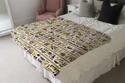 Benjamin Tate Design Ancient Egyptian Hieroglyphs Blanket in Natural - Size: 120 cm x 150 cm - thumbnail 3