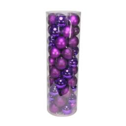 KDMD 48 Purple Baubles in MattShiny & Glitter Finish 10cm