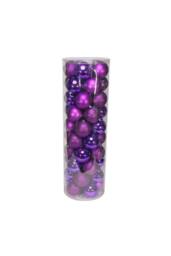 KDMD 48 Purple Baubles in MattShiny & Glitter Finish 10cm - thumbnail 2