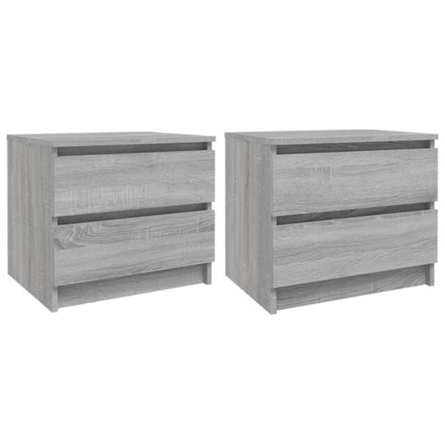 Berkfield Home Bed Cabinets 2 pcs Grey Sonoma 50x39x43.5 cm Engineered Wood - image 1