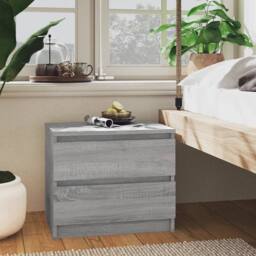 Berkfield Home Bed Cabinets 2 pcs Grey Sonoma 50x39x43.5 cm Engineered Wood - thumbnail 2