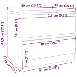 Berkfield Home Bed Cabinets 2 pcs Grey Sonoma 50x39x43.5 cm Engineered Wood - thumbnail 7