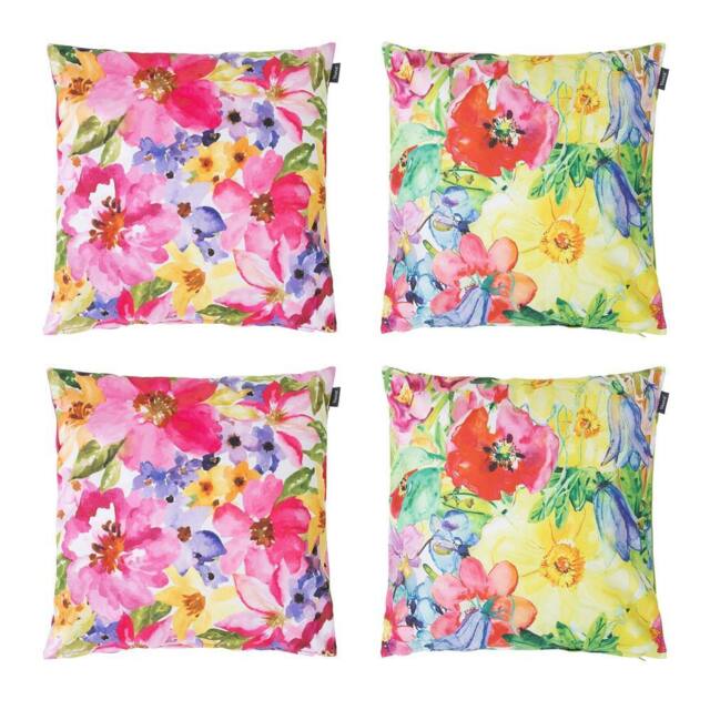 icon Meadow Print Set of 4 Outdoor Cushion - Collection Two in Pink - Size: 43 cm x 43 cm - image 1