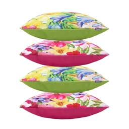 icon Meadow Print Set of 4 Outdoor Cushion - Collection Two in Pink - Size: 43 cm x 43 cm - thumbnail 2