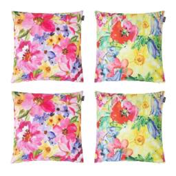 icon Meadow Print Set of 4 Outdoor Cushion - Collection Two in Pink - Size: 43 cm x 43 cm - thumbnail 1