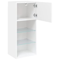 Berkfield Home TV Cabinets with LED Lights 2 pcs White 40.5x30x90 cm - thumbnail 8