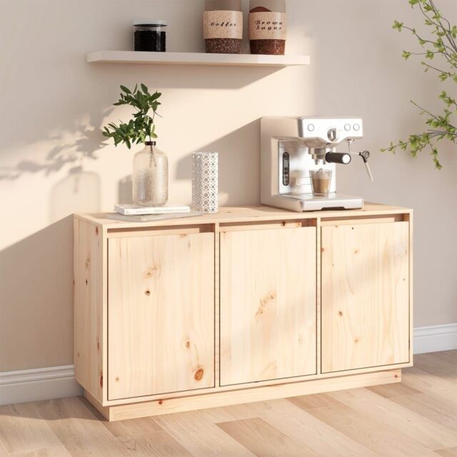 Berkfield Home Sideboard 111x34x60 cm Solid Wood Pine in Brown - Size: 111 x 34 x 60 cm - image 1