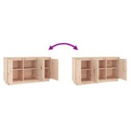 Berkfield Home Sideboard 111x34x60 cm Solid Wood Pine in Brown - Size: 111 x 34 x 60 cm - thumbnail 5