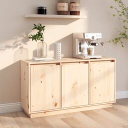Berkfield Home Sideboard 111x34x60 cm Solid Wood Pine in Brown - Size: 111 x 34 x 60 cm