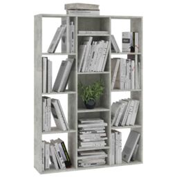 Berkfield Home Room Divider/Book Cabinet Concrete Grey 100x24x140 cm Engineered Wood - Size: 100 x 24 x 140 cm - thumbnail 4