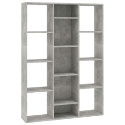 Berkfield Home Room Divider/Book Cabinet Concrete Grey 100x24x140 cm Engineered Wood - Size: 100 x 24 x 140 cm - thumbnail 2