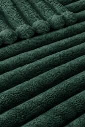 Dyzi Ribbed Jacquard Fleece Bed Blanket Throw 150x200cm Green in Dark Green - Size: 150 cm x 200 cm - thumbnail 3
