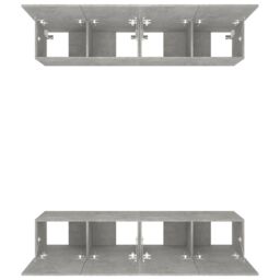 Berkfield Home TV Cabinets 4 pcs Concrete Grey 80x30x30 cm Engineered Wood - Size: 80 x 30 x 30 cm - thumbnail 6