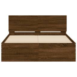 Berkfield Home Bed Frame without Mattress Brown Oak 120x190 cm Small Double - thumbnail 5