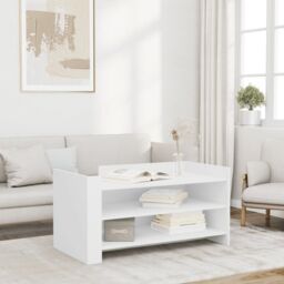 Berkfield Home Coffee Table White 100x50x50 cm Engineered Wood - Size: 100 x 50 x 50 cm - thumbnail 1