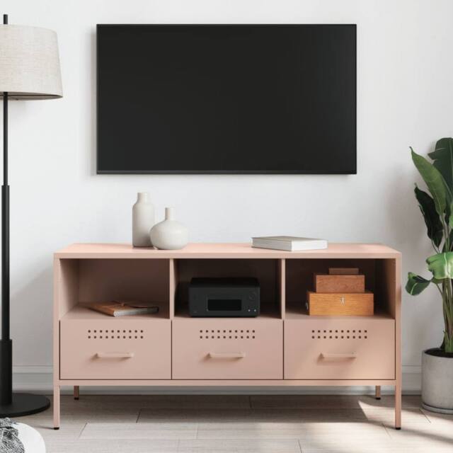 Berkfield Home TV Cabinet Pink 100.5x39x50.5 cm Steel - image 1