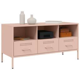 Berkfield Home TV Cabinet Pink 100.5x39x50.5 cm Steel - thumbnail 4
