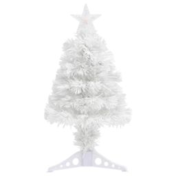 Berkfield Home Artificial Pre-lit Christmas Tree White 64 cm Fibre Optic - thumbnail 2
