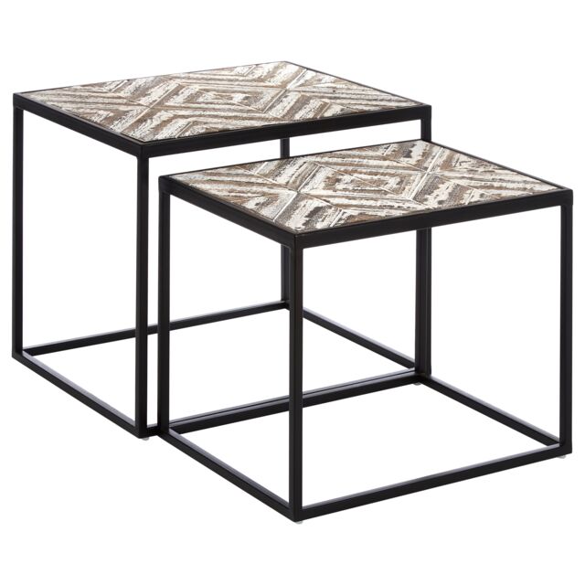 Orsina Stable Design Set Of 2 Side Tables, Stylish Kitchen Side Table For Breakfast, Robust Breakfast Table in Black - image 1