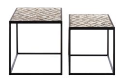 Orsina Stable Design Set Of 2 Side Tables, Stylish Kitchen Side Table For Breakfast, Robust Breakfast Table in Black - thumbnail 3