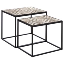 Orsina Stable Design Set Of 2 Side Tables, Stylish Kitchen Side Table For Breakfast, Robust Breakfast Table in Black - thumbnail 1