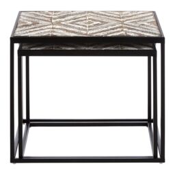 Orsina Stable Design Set Of 2 Side Tables, Stylish Kitchen Side Table For Breakfast, Robust Breakfast Table in Black - thumbnail 2