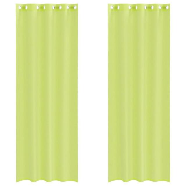 Berkfield Home Voile Curtains with Grommets 2 pcs Apple Green 140x300 cm - image 1