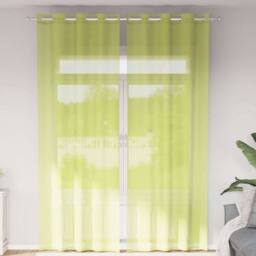 Berkfield Home Voile Curtains with Grommets 2 pcs Apple Green 140x300 cm - thumbnail 2