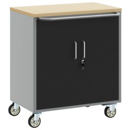 Berkfield Home Tool Cabinet with Wheels & Lockable Black 75x45x85 cm Steel - Size: 75 x 45 x 85 cm - thumbnail 2