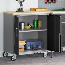 Berkfield Home Tool Cabinet with Wheels & Lockable Black 75x45x85 cm Steel - Size: 75 x 45 x 85 cm - thumbnail 1