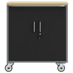Berkfield Home Tool Cabinet with Wheels & Lockable Black 75x45x85 cm Steel - Size: 75 x 45 x 85 cm - thumbnail 6