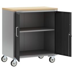 Berkfield Home Tool Cabinet with Wheels & Lockable Black 75x45x85 cm Steel - Size: 75 x 45 x 85 cm - thumbnail 4