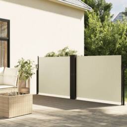 Berkfield Home Retractable Side Awning Cream 140x1200 cm