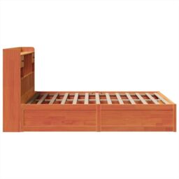 Berkfield Home Bed Frame without Mattress Wax Brown 160x200 cm Solid Wood Pine - thumbnail 6