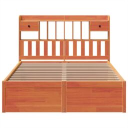 Berkfield Home Bed Frame without Mattress Wax Brown 160x200 cm Solid Wood Pine - thumbnail 4