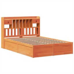 Berkfield Home Bed Frame without Mattress Wax Brown 160x200 cm Solid Wood Pine - thumbnail 3