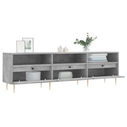 Berkfield Home TV Cabinet Concrete Grey 150x30x44.5 cm Engineered Wood - thumbnail 4