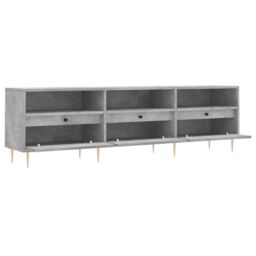 Berkfield Home TV Cabinet Concrete Grey 150x30x44.5 cm Engineered Wood - thumbnail 6