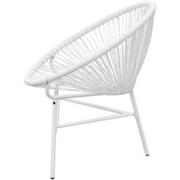 Berkfield Home Garden String Moon Chair Poly Rattan White - thumbnail 3