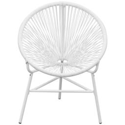 Berkfield Home Garden String Moon Chair Poly Rattan White - thumbnail 2