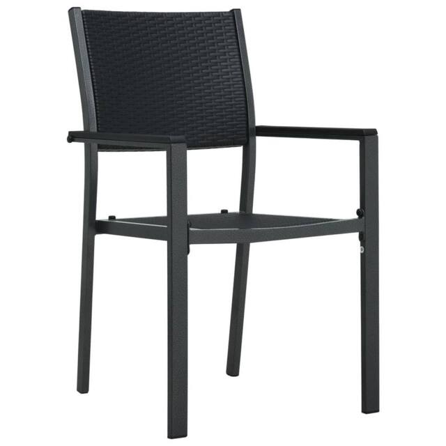 Berkfield Home Garden Chairs 4 pcs Black Plastic Rattan Look - image 1