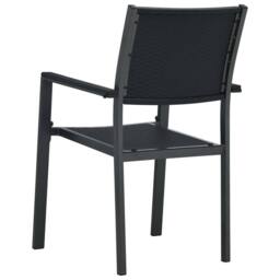 Berkfield Home Garden Chairs 4 pcs Black Plastic Rattan Look - thumbnail 5